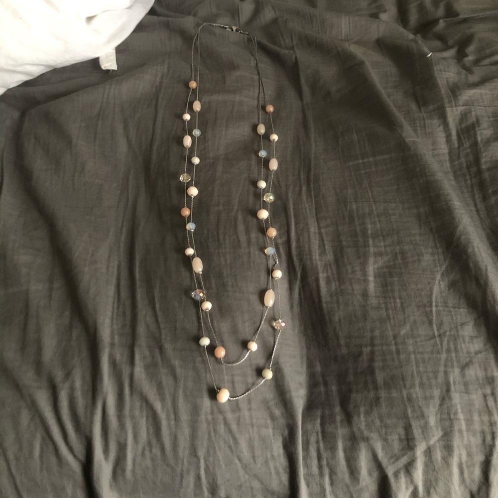 Light pink and crystal necklace